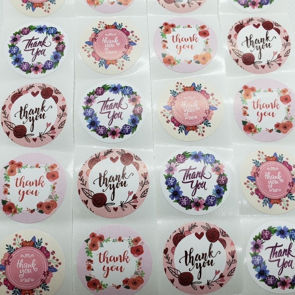 8/$20 100ct Thank You Stickers Round 1" Labels - Picture 3 of 4
